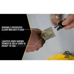 Yellow Jacket 100 ft. 10/3 SJTW Outdoor Heavy-Duty Extension Cord with Power Light Plug -Extension Cords Sales Store yellow yellow jacket general purpose cords 2806 fa 1000
