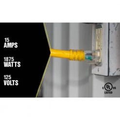 Yellow Jacket 25 ft. 12/3 STW Multi-Outlet (3) Outdoor Heavy-Duty Extension Cord with Power Light Plug -Extension Cords Sales Store yellow yellow jacket general purpose cords 2830 76 1000
