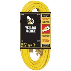 Yellow Jacket 25 ft. 12/3 SJTW Outdoor Heavy-Duty Extension Cord with Power Light Plug